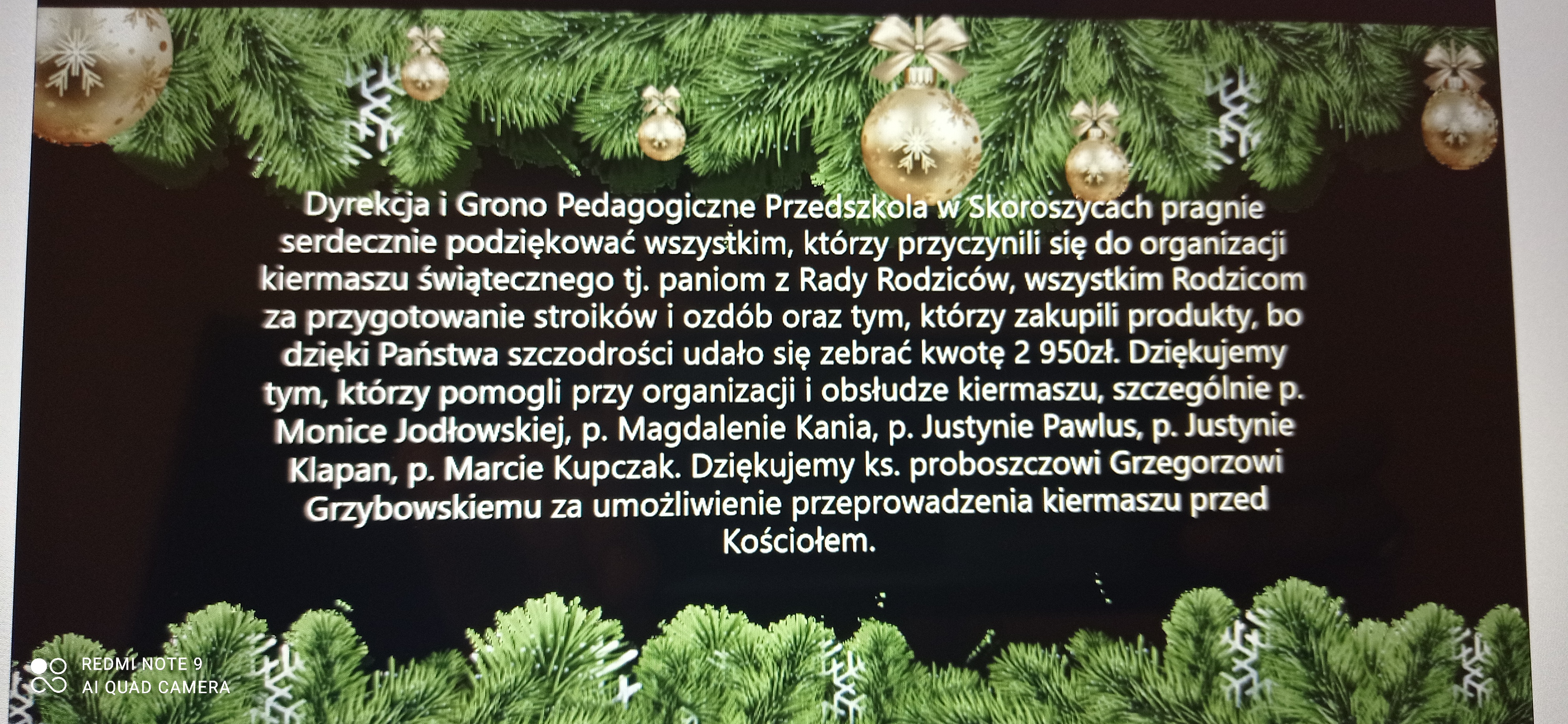 zdjęcie do
														 artykułu: Podziękowanie  