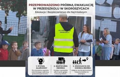 zdjęcie wprowadzające do artykułu: PRÓBNA EWAKUACJA W  PRZEDSZKOLU