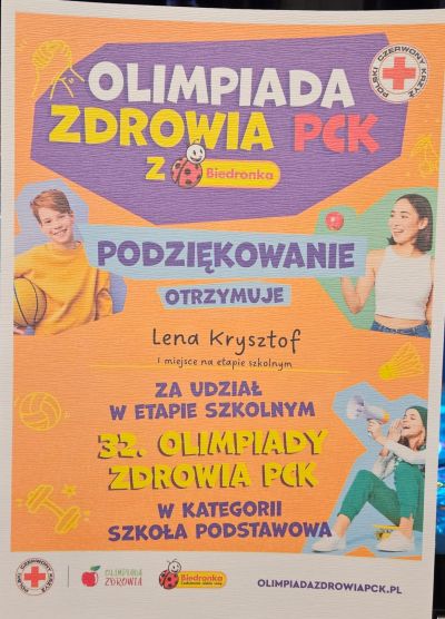 zdjęcie do
														 artykułu: OLIMPIADA ZDROWIA PCK