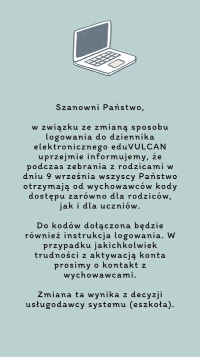 zdjęcie do
														 artykułu: ZMIANA W SPOSOBIE DOSTĘPU DO EDZIENNIKA